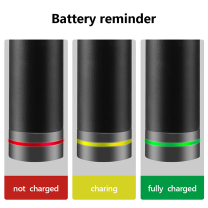 Battery level indicator light on the massage gun